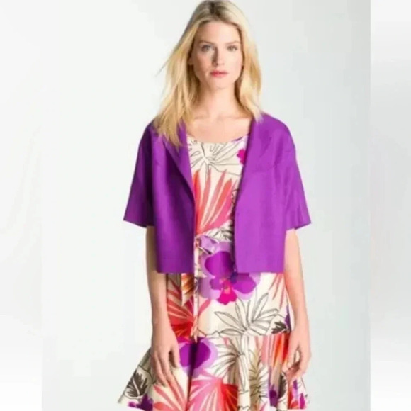 KATE SPADE NEW YORK Women's Violet Purple Lined Cropped MICAH Jacket Size 0 XXS - Picture 6 of 6
